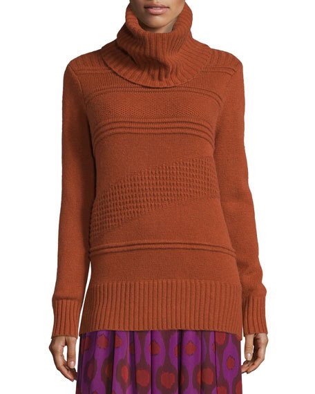 Diane von Furstenberg Talassa Cowl-Neck Sweater Carnelian cowl neck sweaters fall 2016