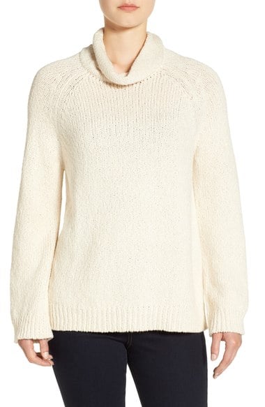 Eileen Fisher Organic Cotton Cowl Neck Sweater Soft White cowl neck sweaters fall 2016