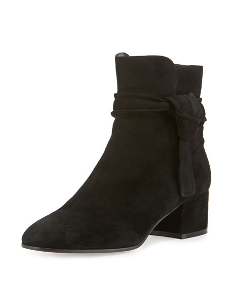 Gianvito Rossi Suede Side-Tie 45mm Ankle Boot Black ankle boots fall 2016