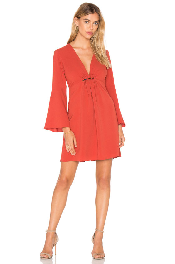 Halston Heritage Deep V Bell Sleeve Dress Sienna bell sleeve dresses fall 2016