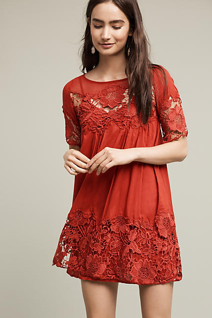 Holding Horses Magnolia Lace Dress Dark Orange Anthropologie anthro days