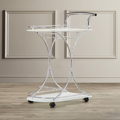 House of Hampton Serving Cart Chrome