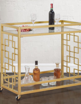 I Love Living Goldtone Metal Bar Cart bar carts under $200