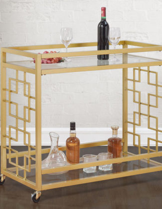 I Love Living Goldtone Metal Bar Cart bar carts under $200