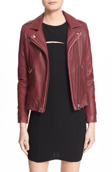 IRO Leather Moto Jacket Wine leather moto jackets fall 2016