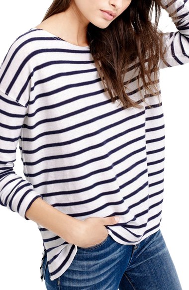 J.Crew 'Deck Stripe' Tee Ivory Navy Nordstrom