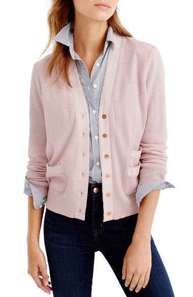 J.Crew Harlow Cardigan Blush Pink Nordstrom j.crew at nordstrom fall fashion women