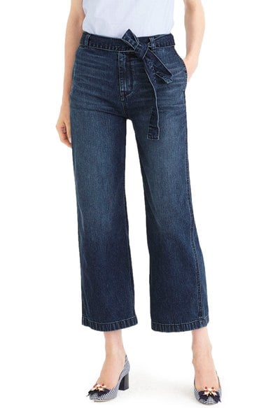 J.Crew 'Rayner' Tie Waist Wide Leg Jeans (Anderson Wash) Nordstrom j.crew at nordstrom fall fashion women