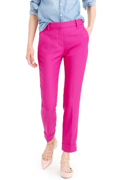 J.Crew 'Rhodes' Italian Wool Pants (Regular & Petite) Cranberry Punch Nordstrom