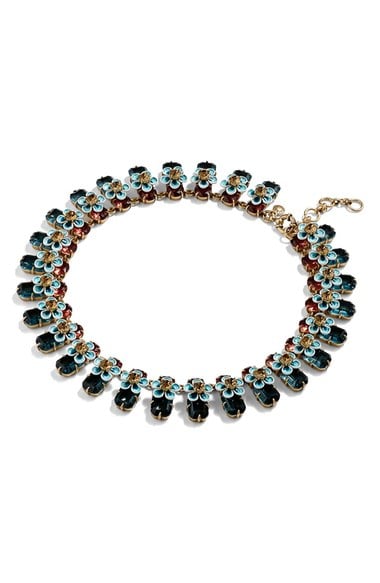 J.Crew Stacked Floral Crystal Necklace Larkspur Blue Nordstrom
