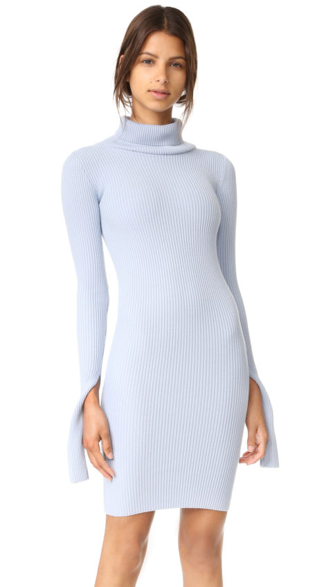 Jacquemus Turtleneck Rib Dress Sky Blue sweater dresses fall 2016