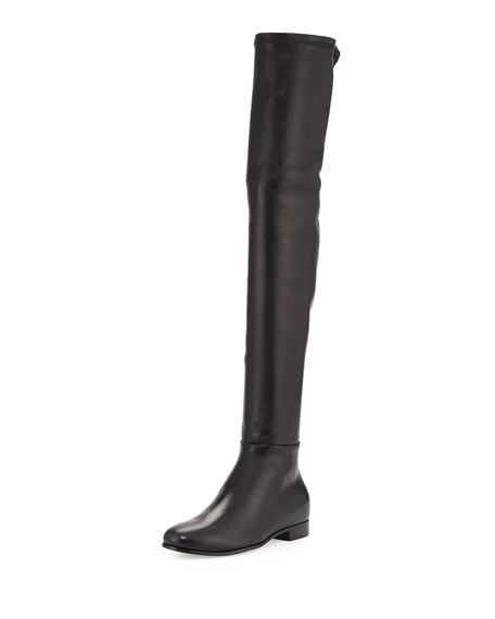 Jimmy Choo Myren Leather Over-the-Knee Boot Black over the knee boots fall 2016