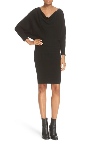 Joie 'Athel B' Wool & Cashmere Sweater Dress Caviar Black sweater dresses fall 2016