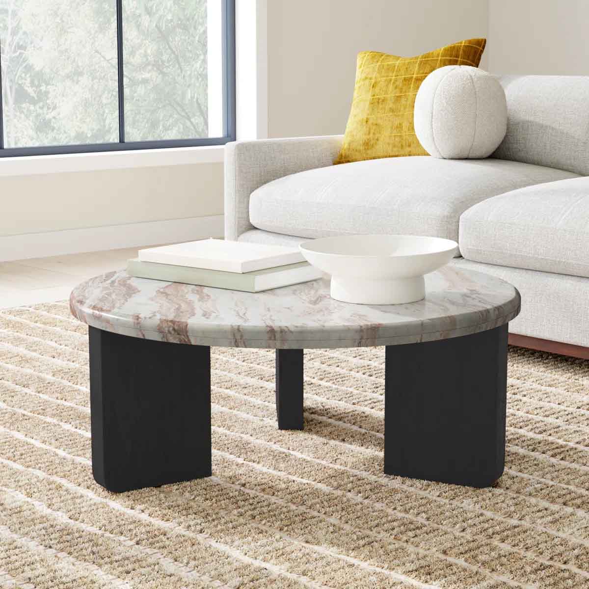 Joss and Main Bryony Marble Coffee Table Black best marble coffee tables