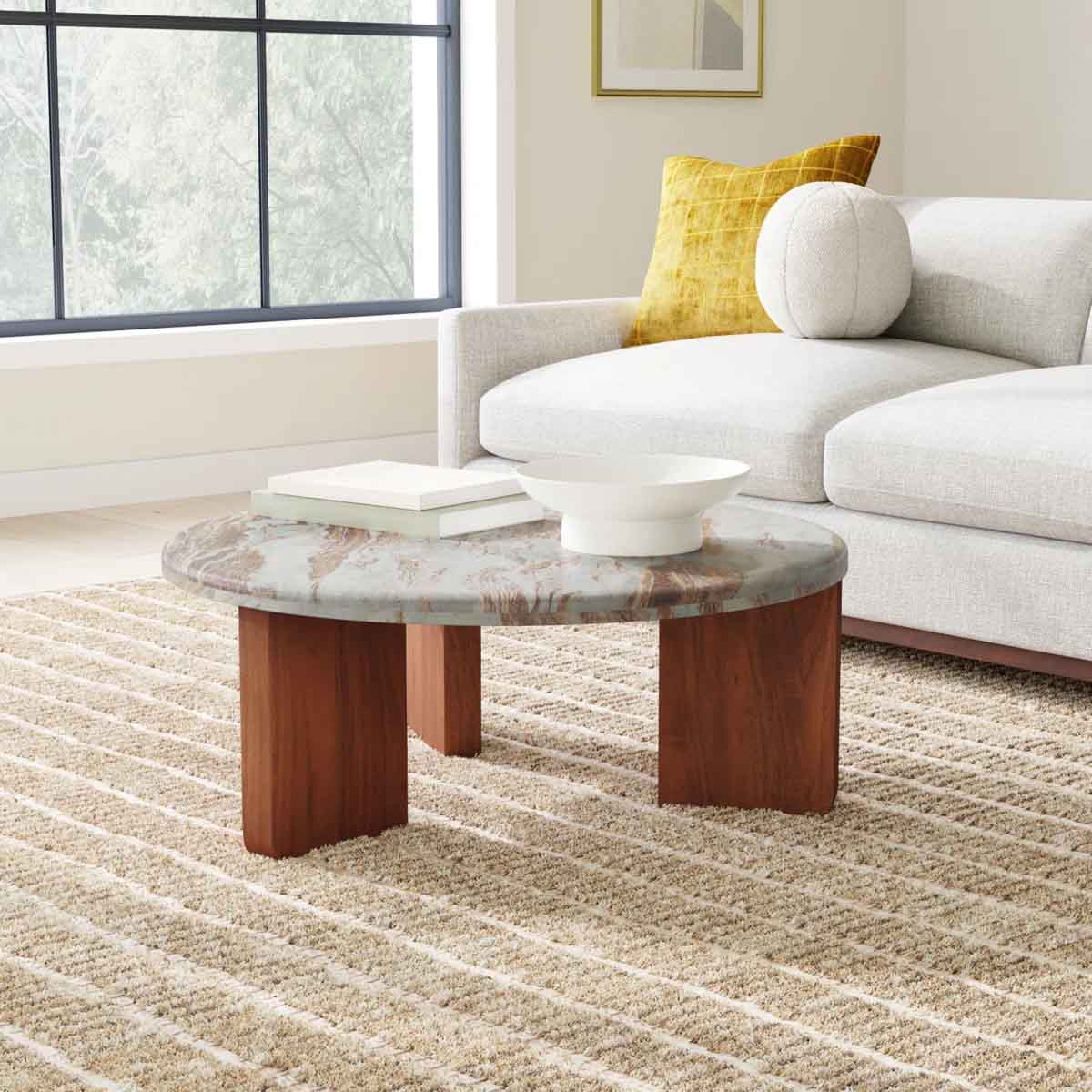 Joss and Main Bryony Marble Coffee Table Brown best marble coffee tables