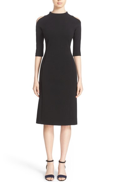 Lafayette 148 New York 'Maquette' Jersey Cold Shoulder Dress Black cold shoulder dresses fall 2016 wedding guest season