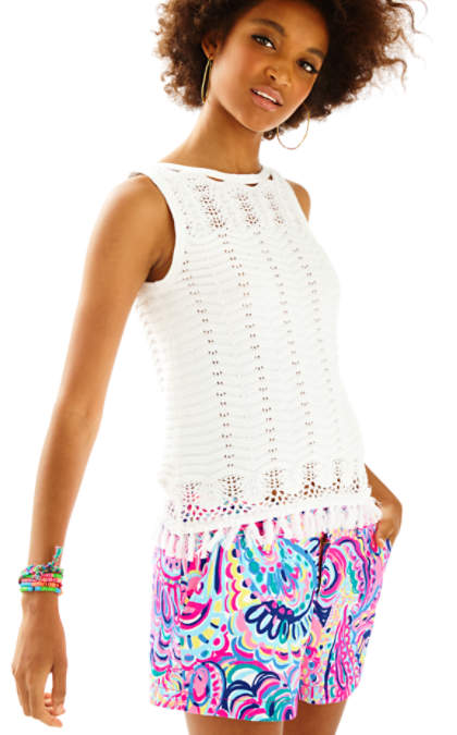 Lilly Pulitzer BROOKLIN SLEEVELESS SWEATER Resort White Lilly Pulitzer Gifts with Purchase Gorgeous On The Go Event