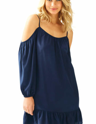 Lilly Pulitzer CANDICE OPEN SHOULDER DRESS True Navy Lilly Pulitzer Gifts with Purchase Gorgeous On The Go Event