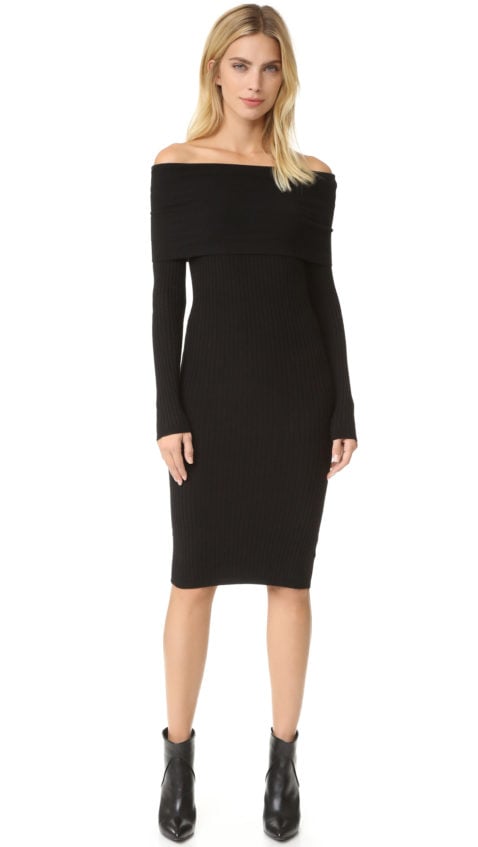 Line & Dot Lea Off Shoulder Dress Black off the shoulder sweater dresses fall 2016