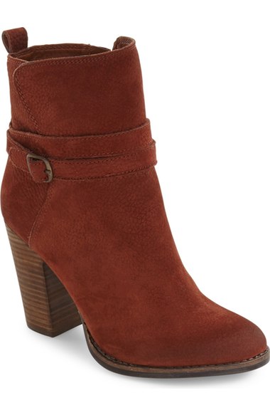 Lucky Brand Latonya Belted Bootie (Women) Russet Nubuck ankle boots fall 2016