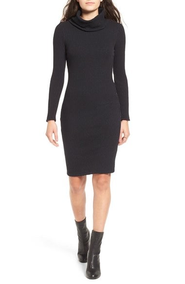 Lush Turtleneck Body-Con Sweater Dress Black sweater dresses fall 2016