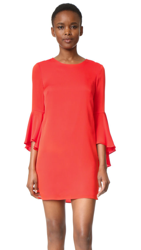 Milly Bell Sleeve Dress Flame Red bell sleeve dresses fall 2016