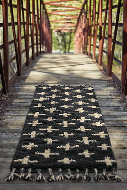 Moroccan Cross Rug Grey Anthropologie anthro days