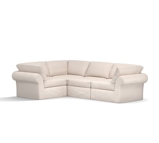 PB AIR SLIPCOVERED 4-PIECE REVERSIBLE SECTIONAL Pottery Barn slipcovered furniture sale