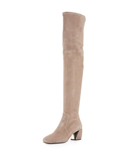 PRADA Suede Metal-Heel Over-The-Knee Boot Argilla over the knee boots fall 