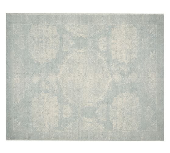 Pottery Barn BARRET PRINTED RUG - PORCELAIN BLUE pottery barn rugs sale