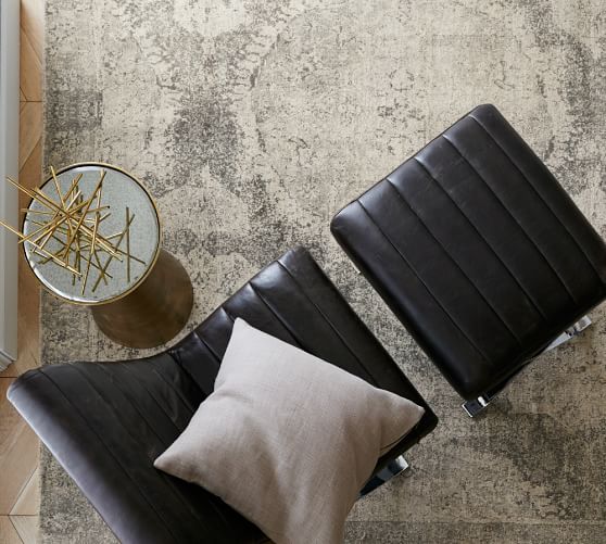 Pottery Barn BARRET PRINTED WOOL RUG - GRAY pottery barn rugs sale