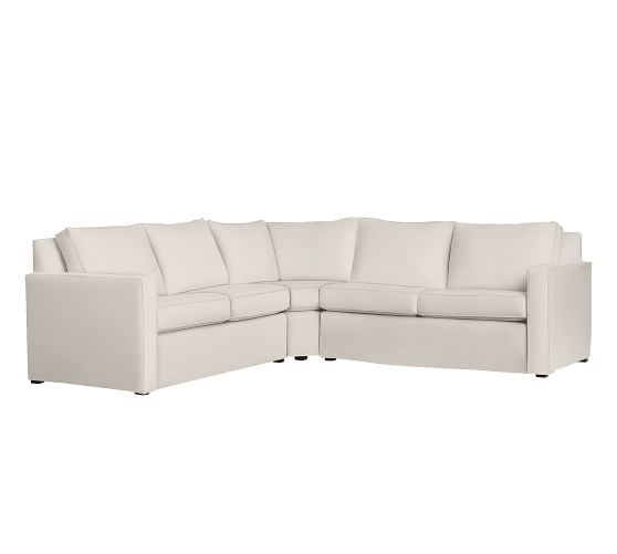 Pottery Barn CAMERON SQUARE ARM SLIPCOVERED 3-PIECE L-SHAPED SECTIONAL WITH WEDGE pottery barn slipcovered furniture sale