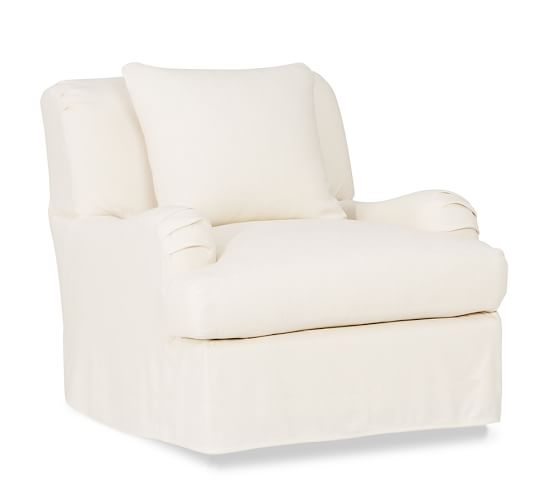 Pottery Barn CARLISLE SLIPCOVERED SWIVEL ARMCHAIR pottery barn upholstered furniture and slipcovered sofas sale