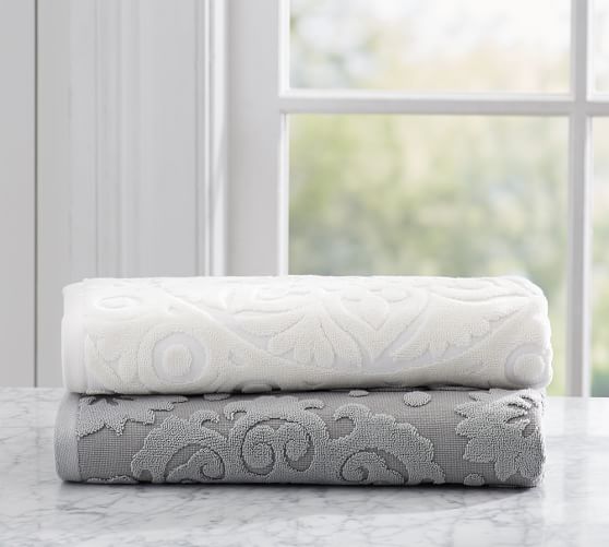 Pottery Barn CASSIA SCULPTED BATH TOWELS pottery barn towels sale