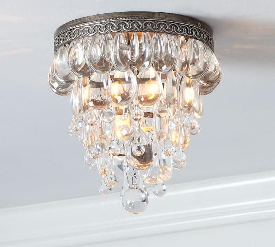 Pottery Barn CLARISSA CRYSTAL DROP FLUSHMOUNT pottery barn warehouse clearance sale 