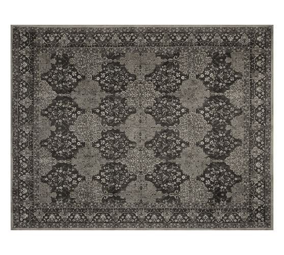 Pottery Barn CORRINA PERSIAN RUG - IVORY/BLACK pottery barn warehouse clearance sale