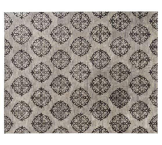 Pottery Barn EMPIRE SCROLL RUG - GRAY pottery barn rugs sale