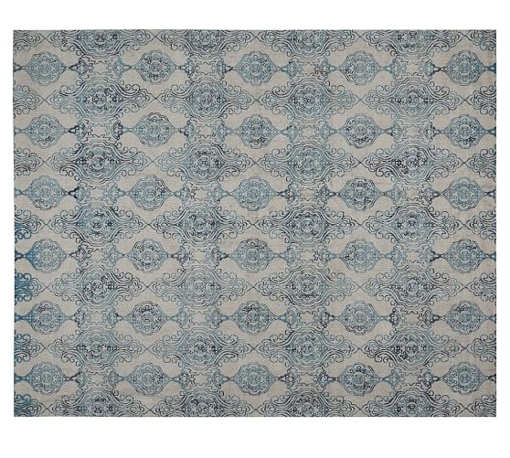 Pottery Barn GEO PRINTED RUG - NAVY pottery barn rugs 40% off sale