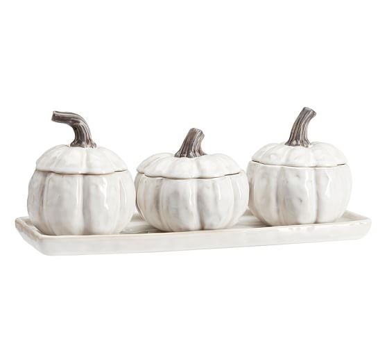 Pottery Barn GOURD CONDIMENT SET pottery barn 20% sale