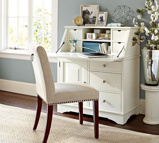 Pottery Barn GRAHAM SMALL SPACE SECRETARY Antique White pottery barn warehouse clearance sale