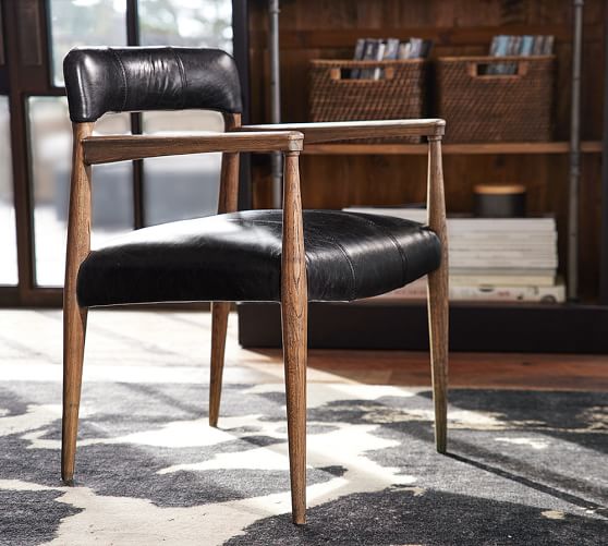 Pottery Barn HENRY LEATHER DESK CHAIR pottery barn warehouse clearance sale