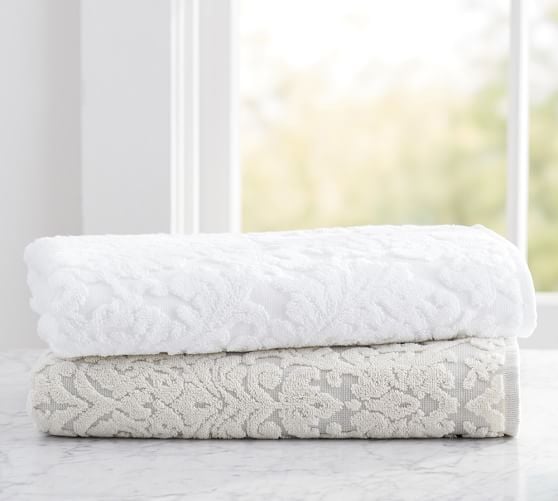 Pottery Barn JACQUARD MEDALLION AEROSPIN™ SCULPTED TOWELS pottery barn towels sale
