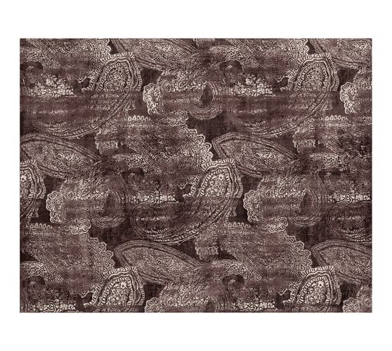 Pottery Barn KUMARI PAISLEY PRINTED RUG - FIG pottery barn rugs sale