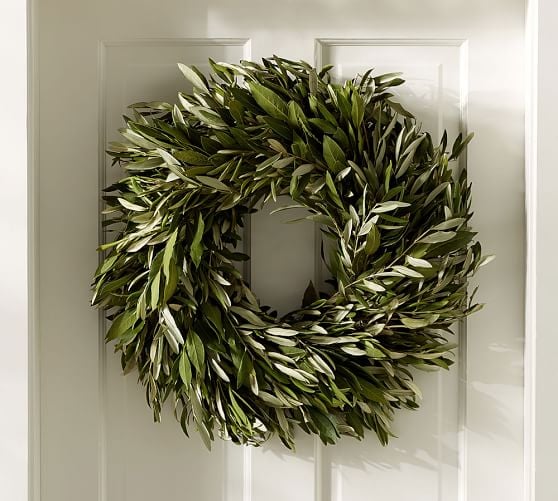 Pottery Barn LIVE OLIVE LEAF & MYRTLE WREATH pottery barn 20% sale