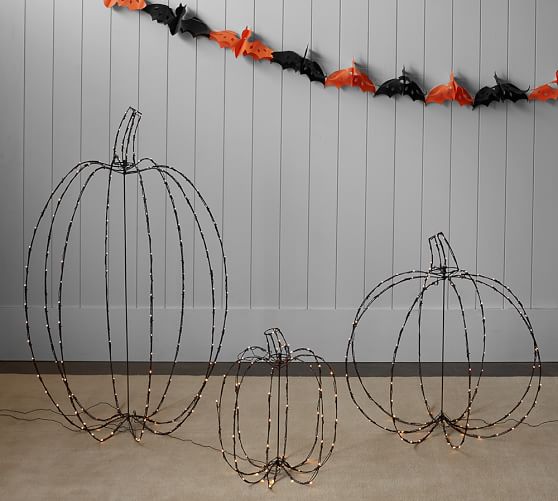Pottery Barn Lit Wire Pumpkins pottery barn 20% sale