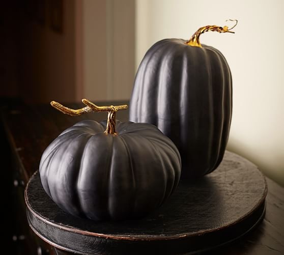 Pottery Barn MATTE BLACK PUMPKIN pottery barn 20% sale