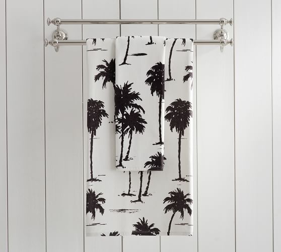 Pottery Barn PALM TREE ORGANIC BATH TOWELS pottery barn towels sale
