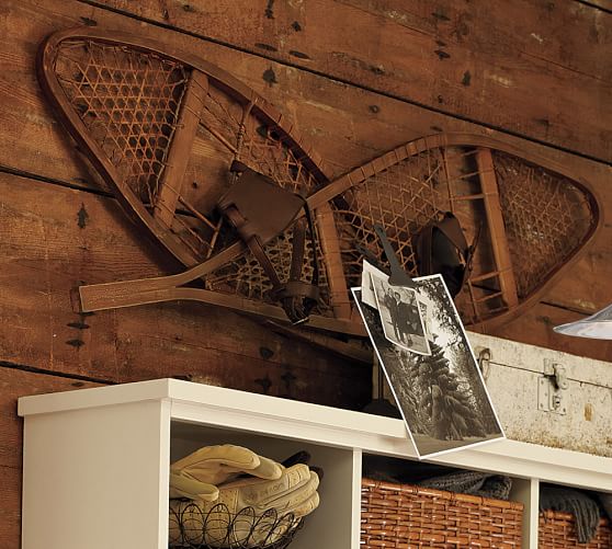 Pottery Barn PB FOUND WOODEN SNOWSHOES - SET OF 2 pottery barn 20% sale