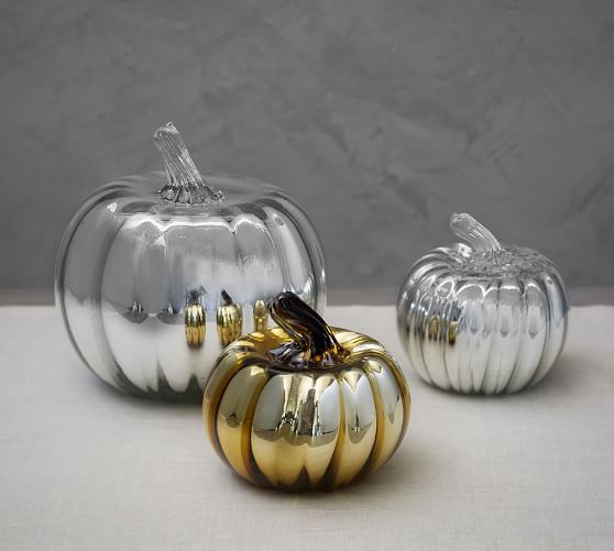 Pottery Barn RECYCLED GLASS MERCURY PUMPKINS pottery barn 20% sale