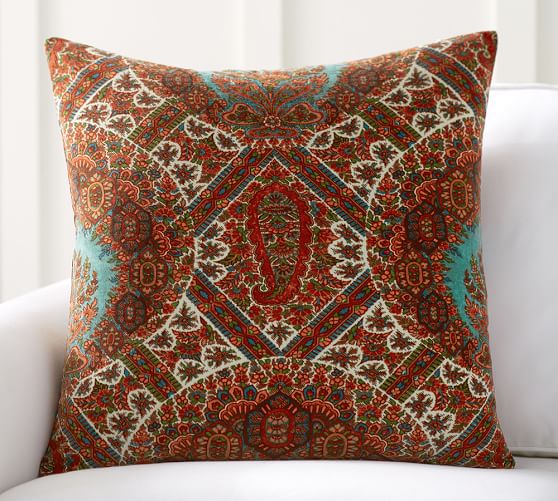 Pottery Barn SABRINA PAISLEY PRINT VELVET PILLOW COVER pottery barn 20% sale